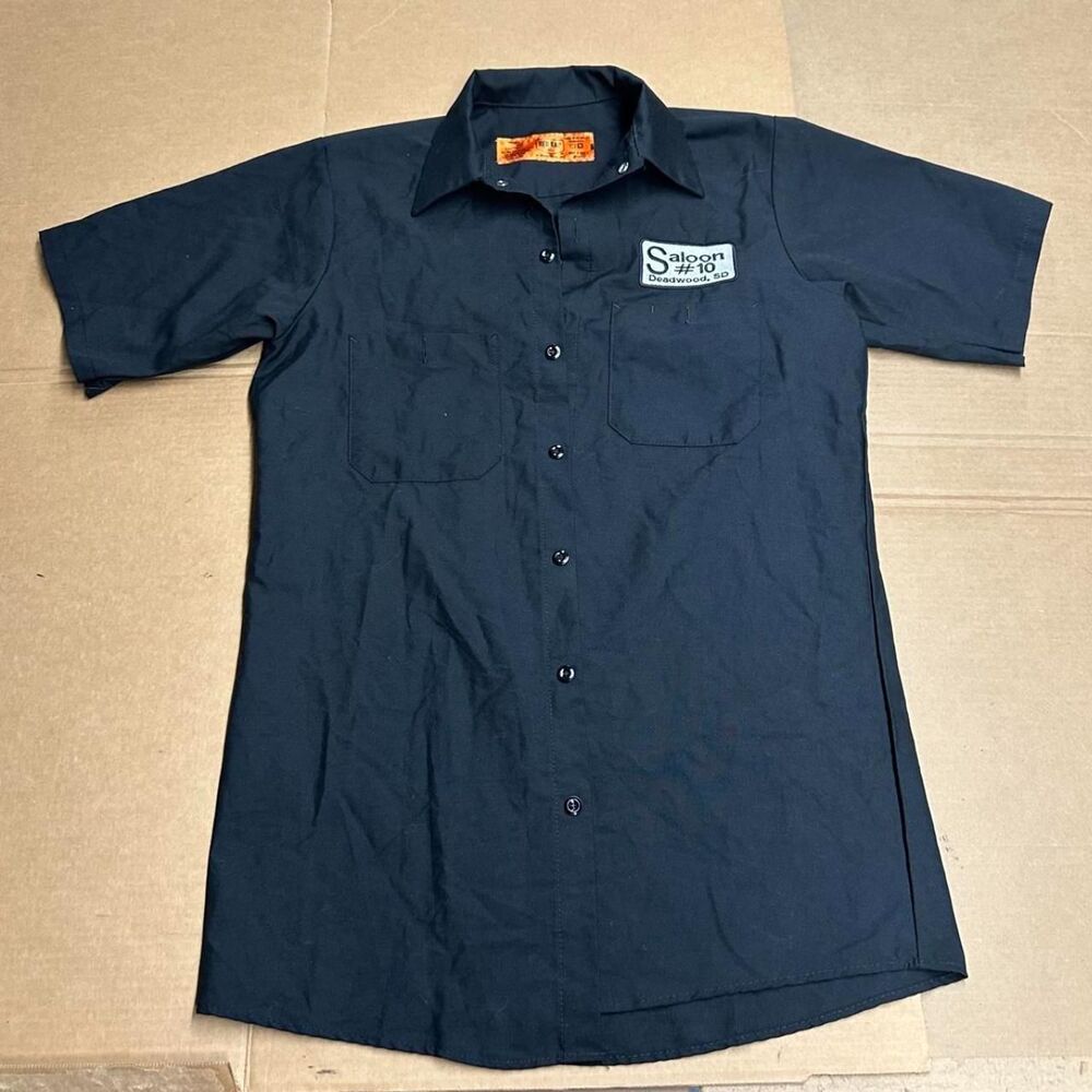 Red Kap Saloon No 10 Deadwood SD Work Shirt Black Deadmans Hand S